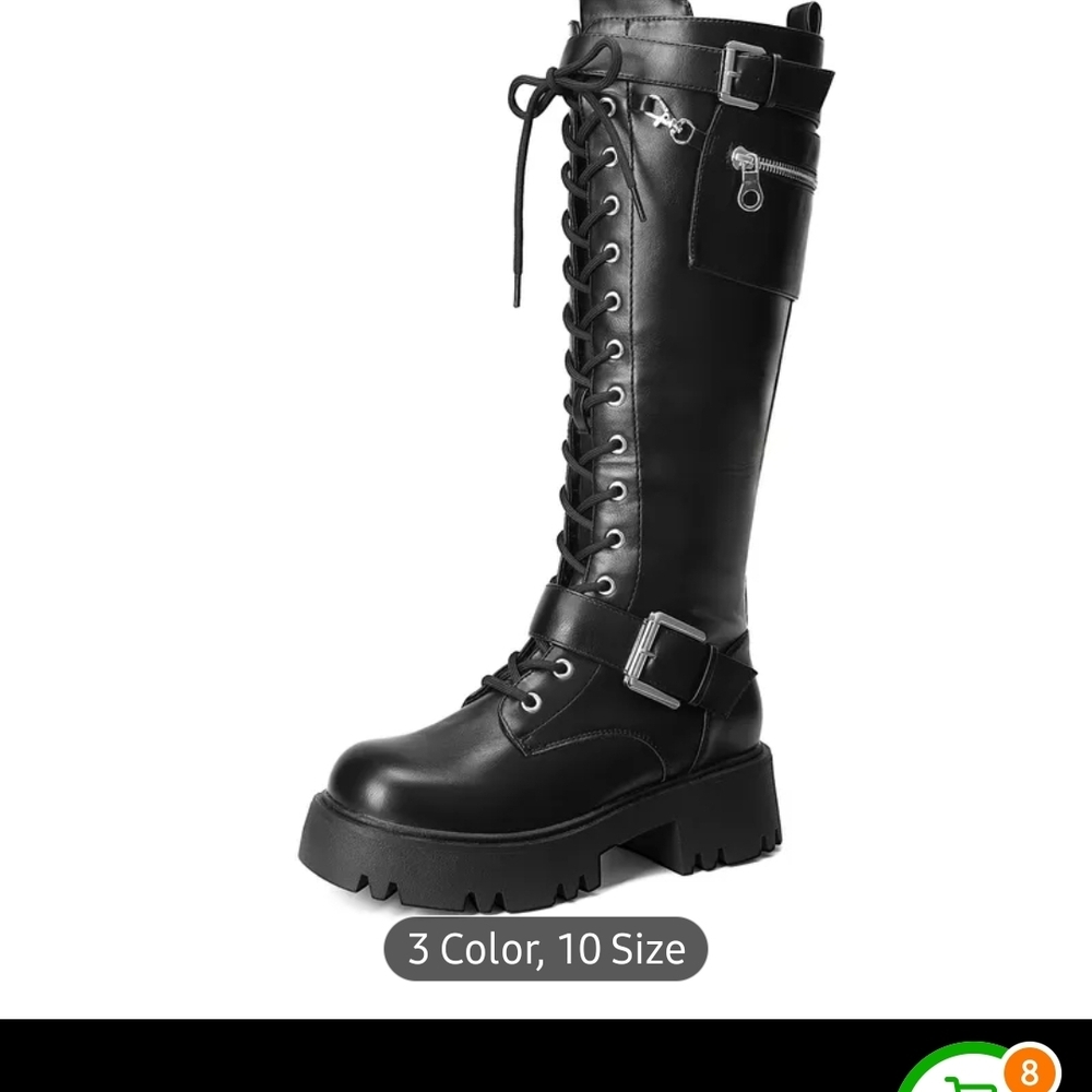 Sleek Black Lace-Up Women's Boots